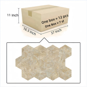 English Elm Hexagon Natural Marble Tiles - Honed Finish In Warm Gold, Beige, And Yellow For Elegant Spaces W1696P262335