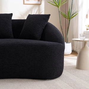 English Elm New Modular Chenille Sectional with Deep Curved Chaise and High-density Foam Seating W2231S00054