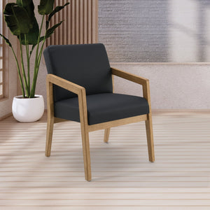 OSP Home Furnishings Wood Guest Chair Solid Oak Frame Memory Foam Seat Lumbar Support for Office Waiting Room WD580-U6