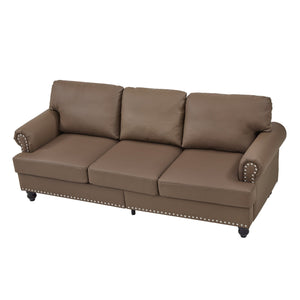 English Elm 83" Modern Classic Three-Seater Sofa with Storage, Upholstered Polyester, Solid Wood Frame, 900lb Capacity Brown W1097S00178