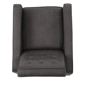 English Elm Christopher Knight Home® - Fabric Recliner Chair Mid-Century Modern Pushback Single Sofa with Tufted Cushion, Birch Legs, Cozy Comfort Slate 60741.00MF