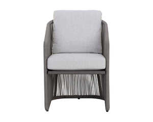 Sunpan Allariz Dining Armchair – Modern Outdoor Seating with UV-Resistant Fabric and Durable Aluminum Frame Warm / Gracebay Light Grey