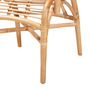 English Elm Modern Woven Rattan Accent Chair Openwork Lattice Frame for Sunroom or Bedroom B2750P420383