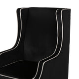 Christopher Knight Home® - Noble House - Eddison Traditional Black Velvet Two Toned Club Chair with Pearl Accent Pipping