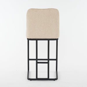 English Elm Set Of 2 Modern Upholstered Counter-Height Bar Stools With Button-Tufted Backrest - Beige Elegance W1901P225271-GIGA