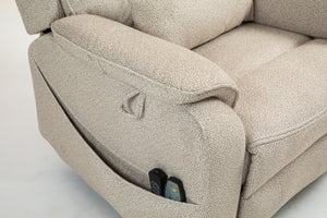 English Elm Lounge Electric Lift Chair – 180° Recline, Dual Remotes, Storage Pockets, Ideal For Elderly Comfort W547S00056