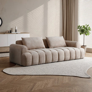 English Elm Modern Chenille Velvet Sectional Sofa Tufted Arc Design for Living Room Apartment W2664S00003