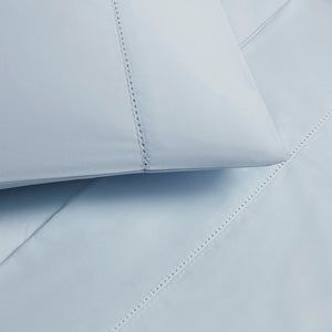 JLA Home Madison Park - Deep Premium 500TC Egyptian Cotton Sateen Sheet Set with Deep Pockets, Hemstitch Detail, OEKO-TEX Certified Blue MP20-8229