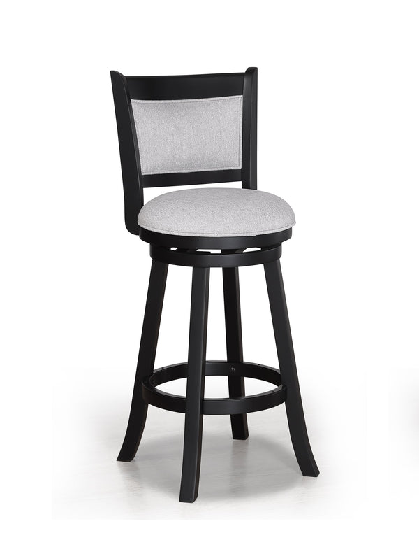 English Elm 2Pc Swivel Pub Stools Set - Stylish Counter Height Chairs With Comfortable Dove Upholstered Seats B011P262367