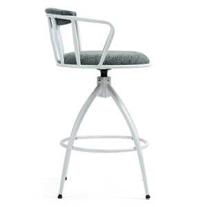 English Elm 26'' 26" Swivel Counter Height Bar Stool with High-Density Sponge Seat, Metal Frame, Modern Industrial Comfort Blue-Green W2215P248074