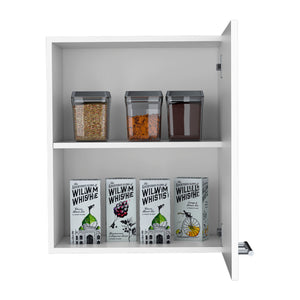 English Elm Manchester Wall Cabinet 20" Wide One-Door with Two Shelves — Space-Saving, Sleek White Finish, Easy Install White 26 L x 21 W x 4 H B200P235845