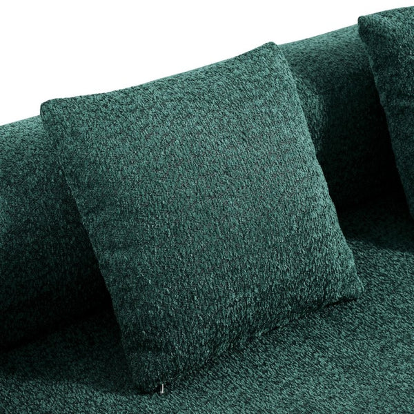 English Elm 110" Curved Modular Sectional Sofa Low Profile Foam Cushions for Contemporary Living Blue,Green N767P366011G