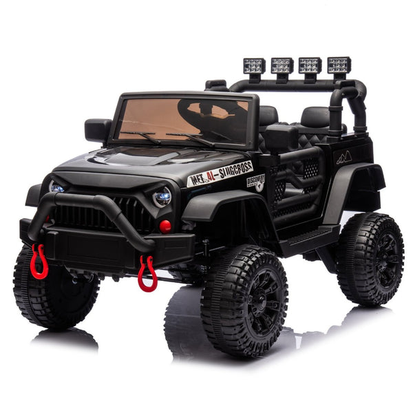 English Elm 24v Kids Electric Ride on Car with Parental Remote Dual Motors and Four Wheel Suspension Black W1578P208321