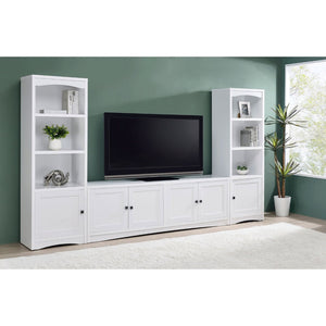 English Elm Lunetta Wide Media Console Four Door Cabinet Engineered Wood for Living Rooms White B062P447780