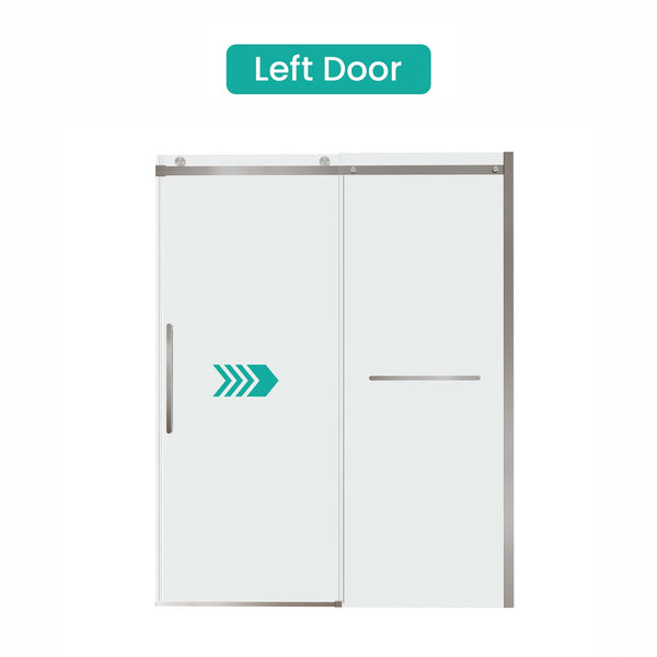 English Elm S-RM6076TN Frameless 56-60"W x 76"H Sliding Shower Door – 5/16" Tempered Glass, Quiet Rollers, Easy-Clean Finish W1865P352971
