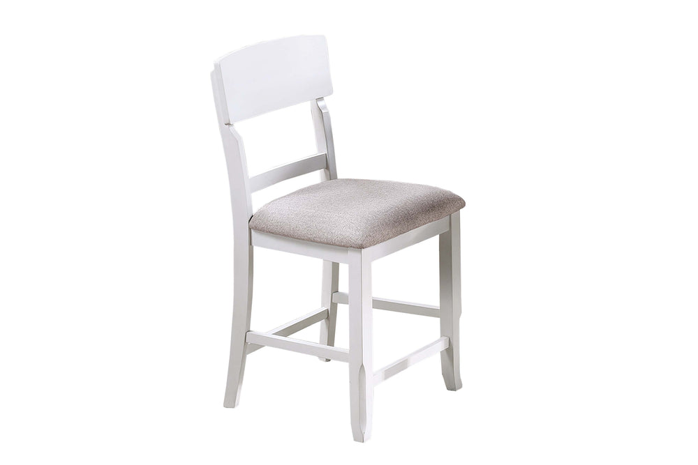 English Elm Antique Ladder-Back High Chairs Set of 2 with Padded Fabric Seats, Rustic Stable Counter Stools 24" H B011P367990