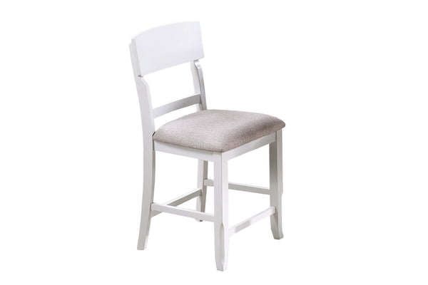 English Elm Antique Ladder-Back High Chairs Set of 2 with Padded Fabric Seats, Rustic Stable Counter Stools 24" H B011P367990