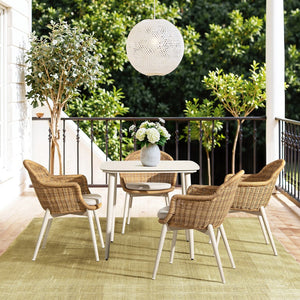 English Elm Jennifer Taylor Home - Santorini White 33.5" Square Outdoor Patio Table — Powder-Coated Aluminum, Compact Durable Side/Dining Table B2719P308010