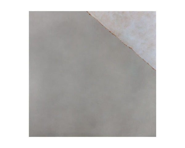 Sunpan Kyson Industrial Coffee Table in Natural Grey Concrete with Silver Foil Design for Modern Spaces