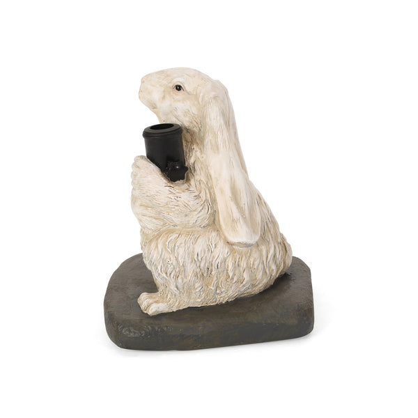 English Elm Christopher Knight Home® - RABBIT Concrete Umbrella Base Matte White - 50lb Resin-Finish Decorative Stand with 3 Adapters, 16" H 67764.00WHI