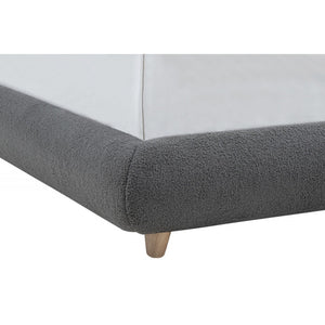 English Elm Contemporary Plush Upholstered Two-Tone Platform Twin Bed with Padded Headboard and Footboard, Sturdy Modern Frame Gray 85.5 L x 12.5 W x 7.5 H B011S01860