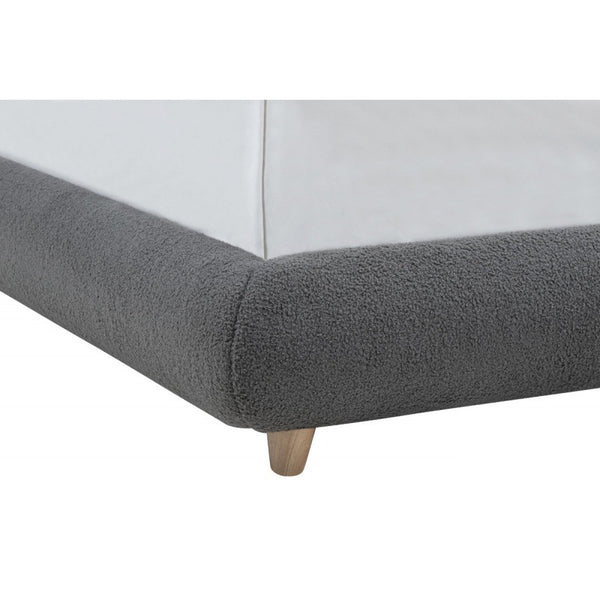 English Elm Contemporary Plush Upholstered Two-Tone Platform Twin Bed with Padded Headboard and Footboard, Sturdy Modern Frame Gray 85.5 L x 12.5 W x 7.5 H B011S01860
