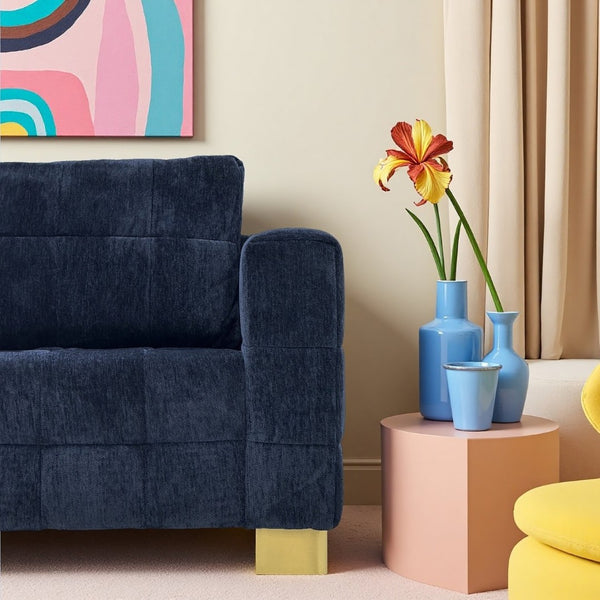 English Elm Fx-p54-1s-rb Plush Polyester Accent Chair with Gold Metal Legs for Modern Interiors W576S00171