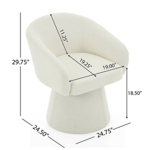 English Elm Christopher Knight Home® - Modern 360° Swivel Boucle Accent Chair Cream White — Plush Barrel Seat, Compact 300 lb Capacity, Stylish N765P292088W