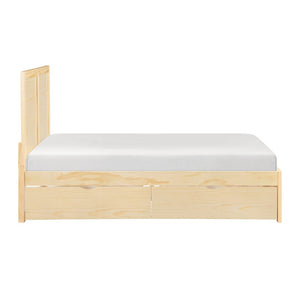 English Elm Contemporary Full Platform Bed Tall Headboard Natural Pine Wood Scandinavian Bedroom Frame B011S02457