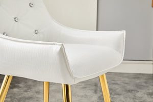 English Elm Crocodile Textured Pu Leather Accent Chair Diamond Tufted with Chrome Metal Legs W3493P456362