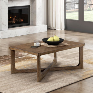 English Elm 1pc Square Wood End Table with Walnut Veneer and X-Base, Contemporary Side Table for Living Room Amenities Light Brown 58.5 L x 32 W x 9 H B011P387124