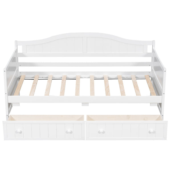 English Elm Twin Wood Daybed Sofa with Storage Drawers Arched Frame for Guest or Kids Room N708P357111K