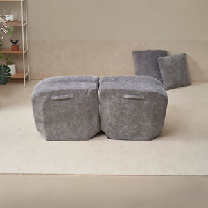 English Elm Convertible Fold-Out Double Sofa Bed with Thick Cushioning, Adjustable Backrest & Space-Saving Design Gray W244S00004