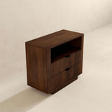 English Elm Ashcroft Furniture - Lola Mid Century Modern Walnut Nightstand 2-Drawer Bed Side Table