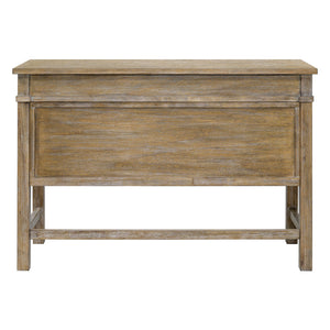 JLA Home Madison Park - Occasional Rustic Counter Table with 2 Drawers, Solid Wood Frame, Natural Finish & Pewter Handles MP120-1206