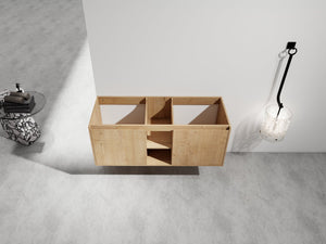 English Elm 48" Wall-Mounted Bathroom Vanity With Soft-Close Doors, Open Shelving & Ample Storage Space W999125010