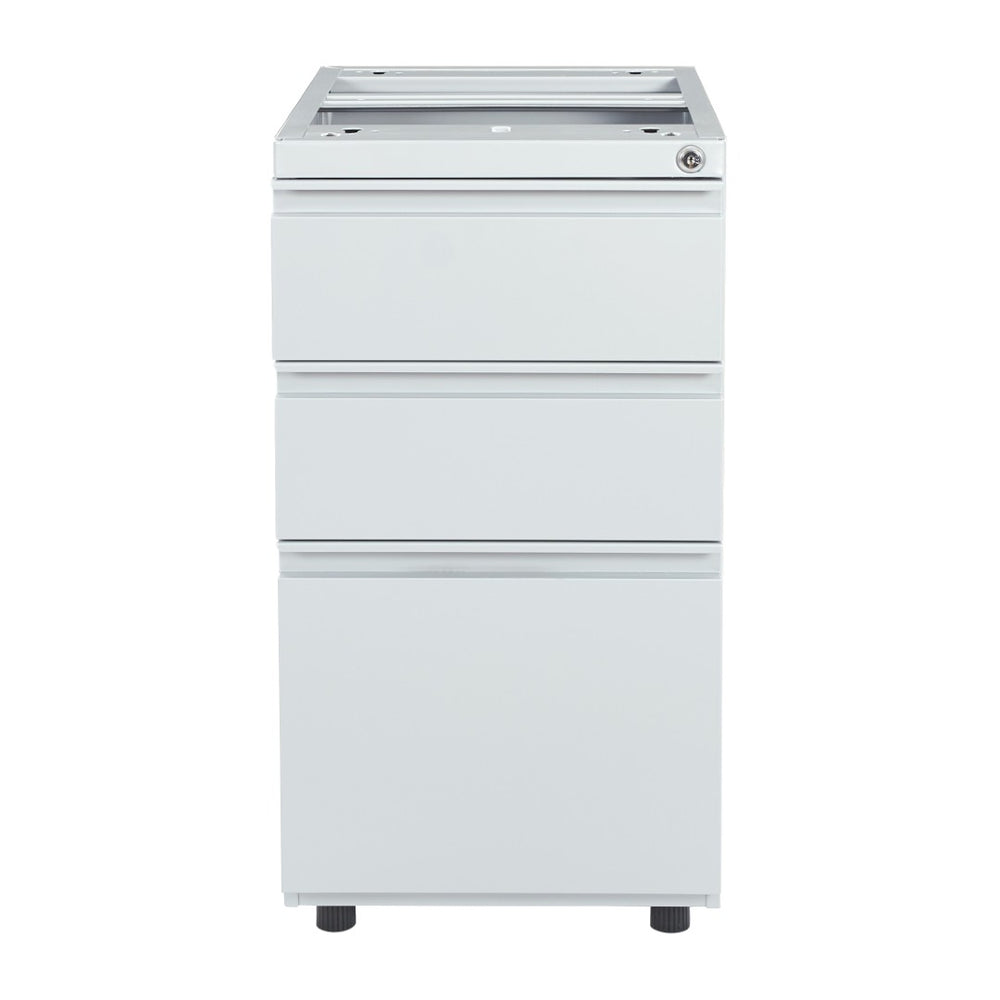 OSP Home Furnishings 22" Under Desk Pedestal with Box File Drawers and Ball Bearing Slides for Office PTO22BBF-SV
