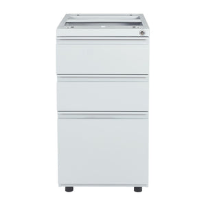 OSP Home Furnishings 22" Under Desk Pedestal with Box File Drawers and Ball Bearing Slides for Office PTO22BBF-SV