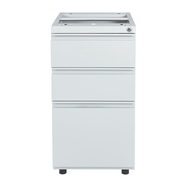 OSP Home Furnishings 22" Under Desk Pedestal with Box File Drawers and Ball Bearing Slides for Office PTO22BBF-SV