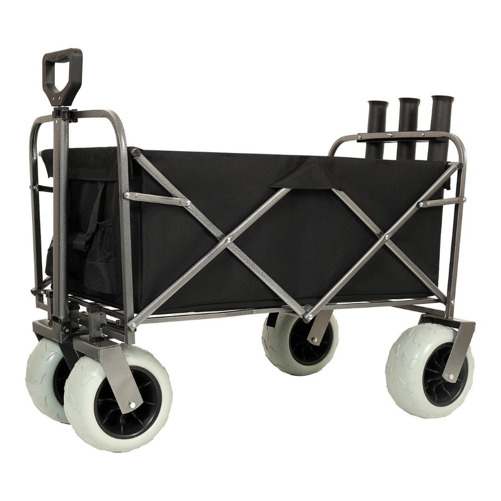 English Elm Fishing Cart All Terrain Steel Frame with Rod Holders and 9 Inch Pneumatic Tires W2932P253148