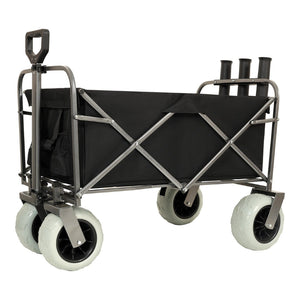 English Elm Fishing Cart All Terrain Steel Frame with Rod Holders and 9 Inch Pneumatic Tires W2932P253148