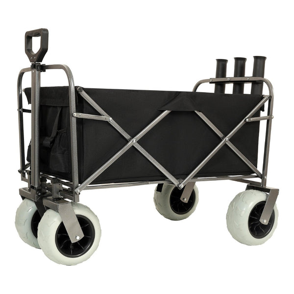 English Elm Fishing Cart All Terrain Steel Frame with Rod Holders and 9 Inch Pneumatic Tires W2932P253148