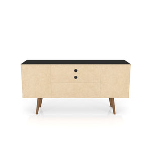 English Elm Liberty 53" Black Tv Stand - Mid-Century Modern Design With Smart Storage & Wire Management Solutions B365P398345