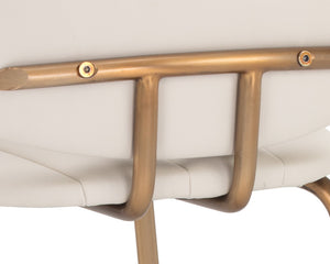 Sunpan Lorelei Counter Stool - Chic Channel Tufted Faux Leather Seat with Elegant Gold Stainless Steel Frame Dillon Cream