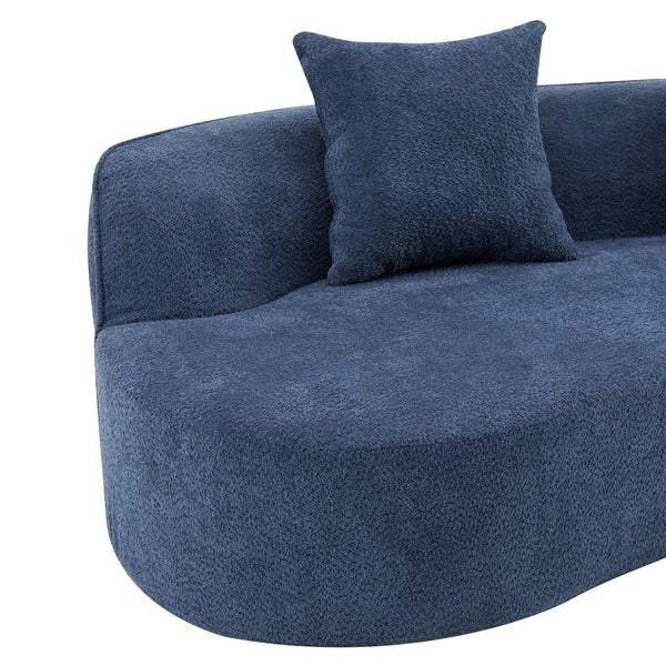 English Elm Christopher Knight Home® - 126" Curved Sectional Sofa – Luxurious Navy Boucle, Modular Design, Plush Foam For Ultimate Comfort N771P247830U_N771P247831U