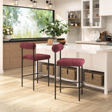 Livorno Counter Stool - Set of 2 Red & Bronze 109813 Zuo Modern