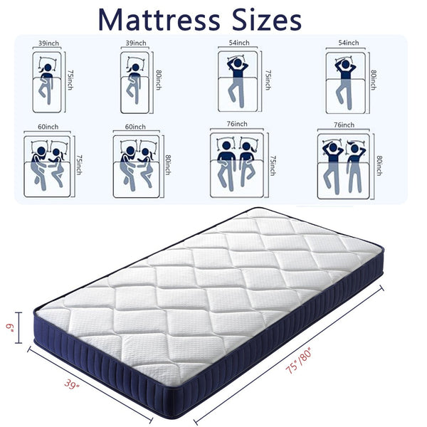English Elm Twin Hybrid Mattress Pocket Springs Memory Foam Medium Soft Sleep for Bunk Beds W3203P290452