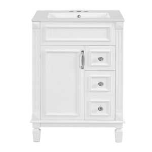 English Elm 24" Bathroom Vanity With Elegant Ceramic Sink, Stylish Storage, And Timeless French Design For Small Spaces N710P318989K