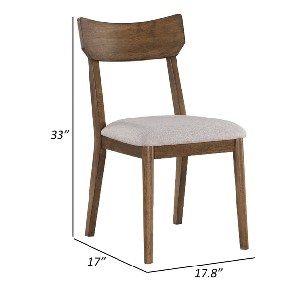 English Elm Summit Mid-century Wood Frame Dining Chair Set of Four with Gray Upholstered Seats B056P412612