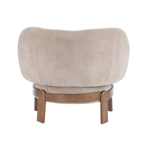 English Elm Christopher Knight Home® - Cozy Wingback Armchair with Plush Bouclé Upholstery, Solid Wood Legs, Ergonomic Support, Timeless Style Light Brown 33.5 L x 25.5 W x 21.5 H N776P298155W